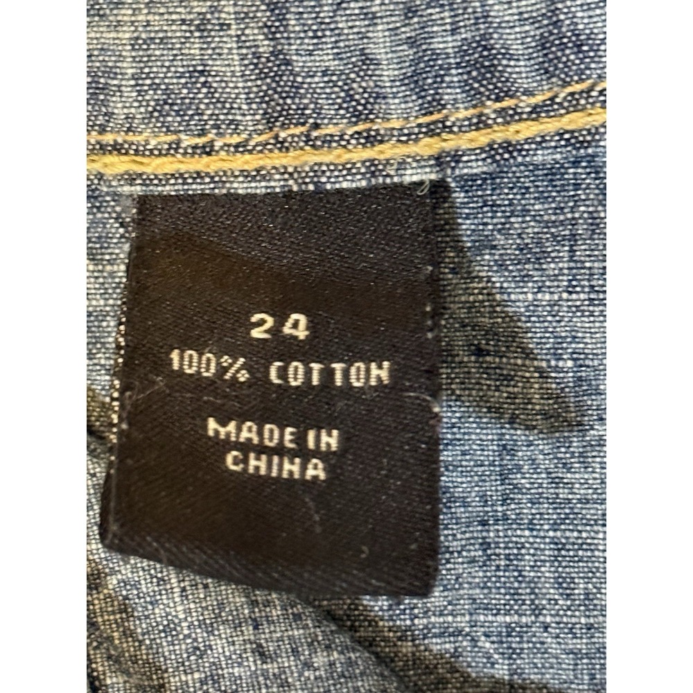 Vtg Denim Skirt 24 Boho 90s Western Festival Hippie Modest Y2K Modest Cowgirl - Picture 6 of 8